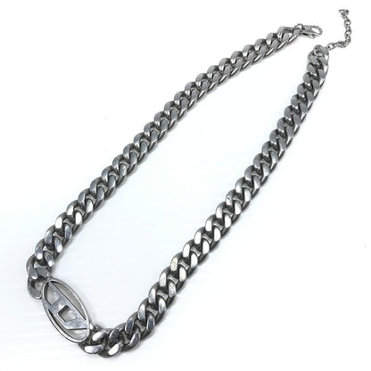 【中古品】【メンズ】 DIESEL ディーゼル STEEL D-LOGO PLATE CHAIN NECKLACE スチール製 Dロゴプレート チェーンネックレス アクセサリー 192-260818-rt-25-tag カラー：シルバー 万代Net店