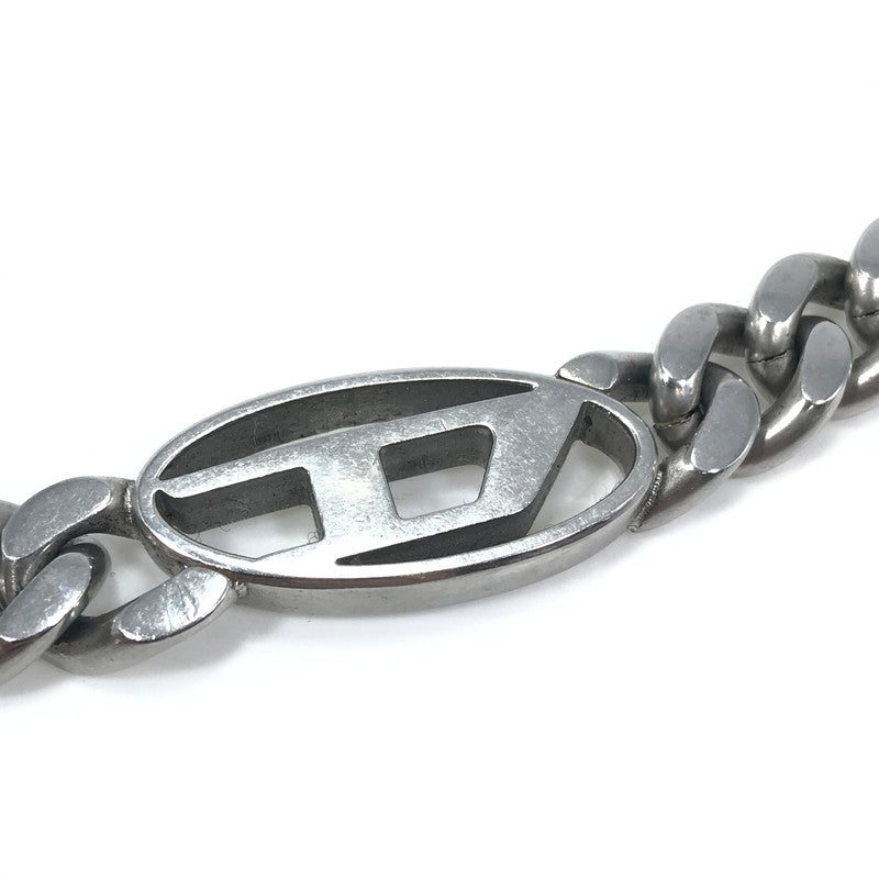 【中古品】【メンズ】 DIESEL ディーゼル STEEL D-LOGO PLATE CHAIN NECKLACE スチール製 Dロゴプレート チェーンネックレス アクセサリー 192-260818-rt-25-tag カラー：シルバー 万代Net店
