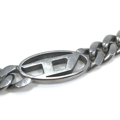 【中古品】【メンズ】 DIESEL ディーゼル STEEL D-LOGO PLATE CHAIN NECKLACE スチール製 Dロゴプレート チェーンネックレス アクセサリー 192-260818-rt-25-tag カラー：シルバー 万代Net店