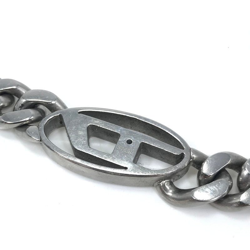 【中古品】【メンズ】 DIESEL ディーゼル STEEL D-LOGO PLATE CHAIN NECKLACE スチール製 Dロゴプレート チェーンネックレス アクセサリー 192-260818-rt-25-tag カラー：シルバー 万代Net店