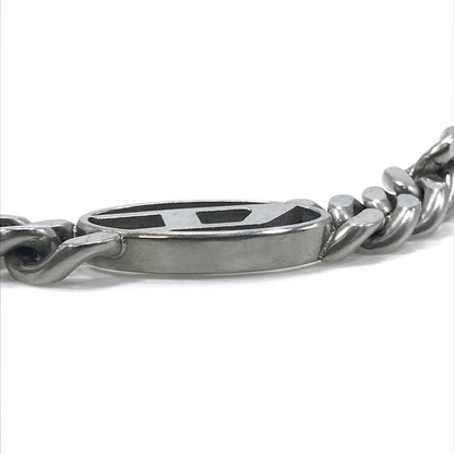 【中古品】【メンズ】 DIESEL ディーゼル STEEL D-LOGO PLATE CHAIN NECKLACE スチール製 Dロゴプレート チェーンネックレス アクセサリー 192-260818-rt-25-tag カラー：シルバー 万代Net店