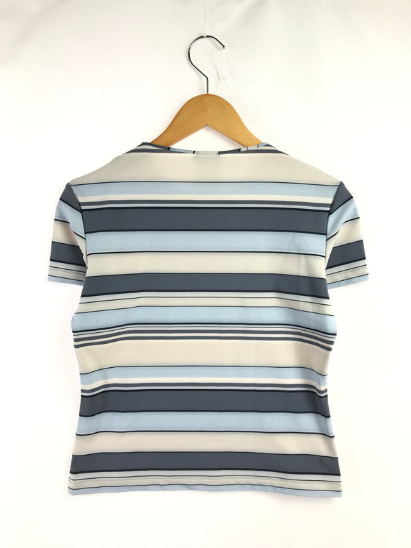 【中古品】【レディース】 CHANEL シャネル 00S LOGO PLATE SS BODER TEE BLUE P14952V08385 2000年代 ロゴ プレート ボーダー Tシャツ トップス 183-260813-rt-11-tagh サイズ：42 カラー：マルチカラー 万代Net店