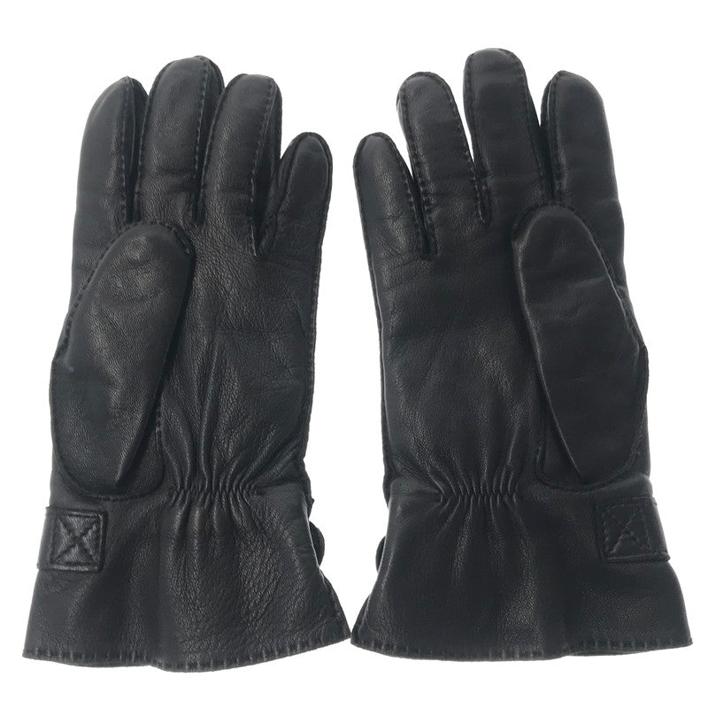 【中古品】【メンズ】 HERMES エルメス 90～00's LEATHER GLOVE H BUCKLE BLACK 90～2000年代 レザー グローブ H バックル 手袋 183-260818-rt-38-tag カラー：ブラック 万代Net店