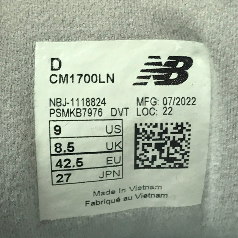 【中古品】【メンズ】 NEW BALANCE ニューバランス SNEAKERS 1700 WHITE CM1700LN スニーカー 靴 162-260812-rt-24-tagh サイズ：27cm US9 カラー：ホワイト 万代Net店