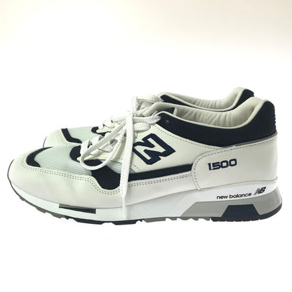 【中古品】【メンズ】 NEW BALANCE ニューバランス SNEAKERS 1500 WHITE NAVY M1500WWN 英国製 スニーカー 靴 162-260812-rt-25-tagh サイズ：US10D カラー：ホワイト 万代Net店