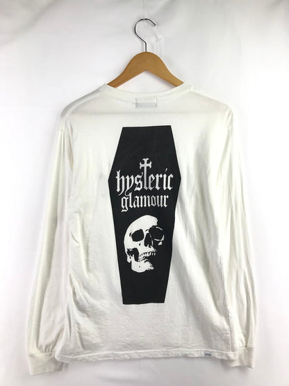 【中古品】【メンズ】 HYSTERIC GLAMOUR ヒステリックグラマー SKULL COFFIN L/S TEE 02253CL20 スカル コフィン ロングスリーブ Tシャツ トップス 140-260813-rt-15-tagh サイズ：S カラー：ホワイト 万代Net店