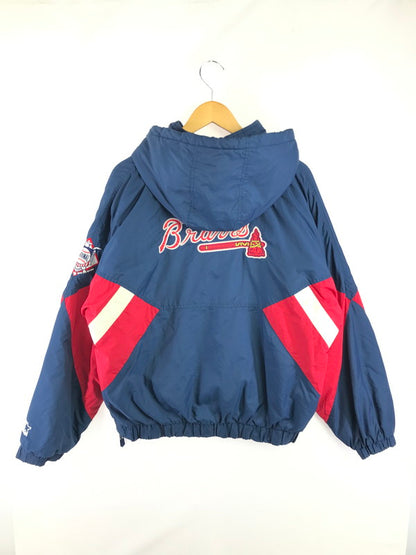 【現状渡し品】【メンズ】 GENUINE MERCHANDISE BY STARTER スターター ATLANTA BRAVES HALF ZIP HOODED BLOUSON JACKET 146-260814-rt-22-tagh サイズ：M カラー：ネイビー 万代Net店