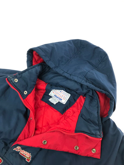【現状渡し品】【メンズ】 GENUINE MERCHANDISE BY STARTER スターター ATLANTA BRAVES HALF ZIP HOODED BLOUSON JACKET 146-260814-rt-22-tagh サイズ：M カラー：ネイビー 万代Net店