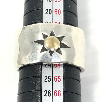 【中古品】【メンズ】 BIG HAND ビッグ ハンド SV925 K18 SUN SYMBOL RING 1253 1998 タタキ サンシンボル リング 指輪 アクセサリー 191-260818-rt-23-tag カラー：シルバー 万代Net店