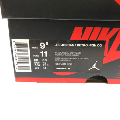 【中古品】【メンズ】 NIKE ナイキ AIR JORDAN 1 RETRO HIGH OG SHADOW(2018) 555088-013 エア ジョーダン 1 レトロ ハイ スニーカー 靴 160-260812-rt-02-tagh サイズ：27.5cm US9.5 カラー：BLACK/MEDIUM GREY-WHITE 万代Net店