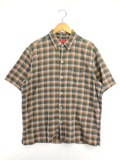 【中古品】【メンズ】 SUPREME シュプリーム 22SS PLAID S/S SHIRT ORANGE チェック柄 ショートスリーブ シャツ 半袖シャツ 開襟シャツ トップス 149-260829-rt-55-tagh サイズ：L カラー：オレンジ 万代Net店