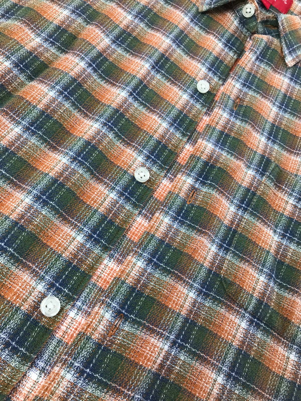 【中古品】【メンズ】 SUPREME シュプリーム 22SS PLAID S/S SHIRT ORANGE チェック柄 ショートスリーブ シャツ 半袖シャツ 開襟シャツ トップス 149-260829-rt-55-tagh サイズ：L カラー：オレンジ 万代Net店