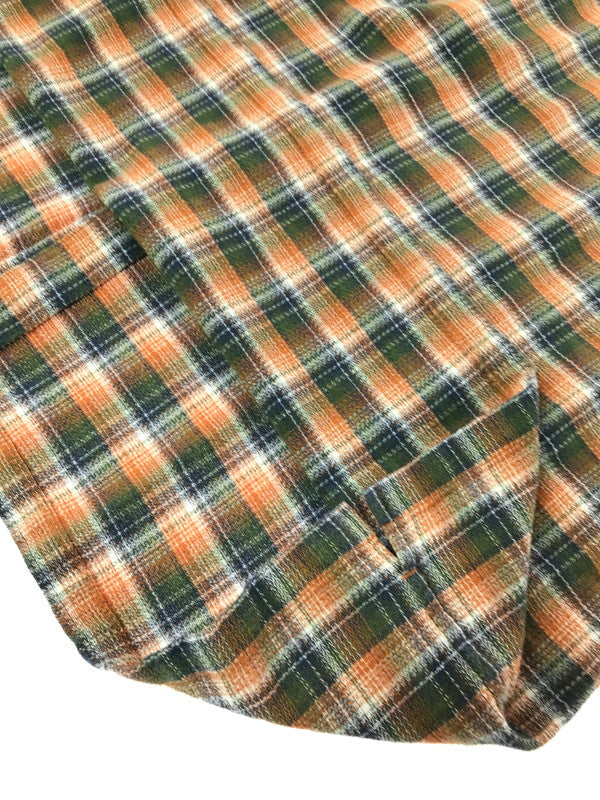 【中古品】【メンズ】 SUPREME シュプリーム 22SS PLAID S/S SHIRT ORANGE チェック柄 ショートスリーブ シャツ 半袖シャツ 開襟シャツ トップス 149-260829-rt-55-tagh サイズ：L カラー：オレンジ 万代Net店
