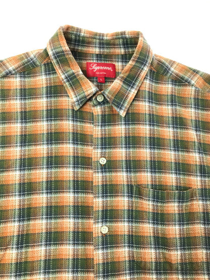 【中古品】【メンズ】 SUPREME シュプリーム 22SS PLAID S/S SHIRT ORANGE チェック柄 ショートスリーブ シャツ 半袖シャツ 開襟シャツ トップス 149-260829-rt-55-tagh サイズ：L カラー：オレンジ 万代Net店