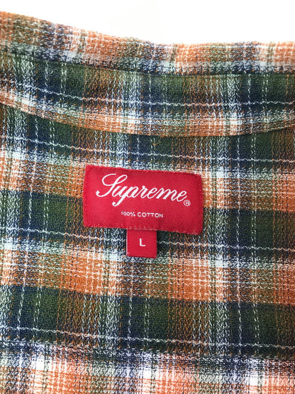【中古品】【メンズ】 SUPREME シュプリーム 22SS PLAID S/S SHIRT ORANGE チェック柄 ショートスリーブ シャツ 半袖シャツ 開襟シャツ トップス 149-260829-rt-55-tagh サイズ：L カラー：オレンジ 万代Net店