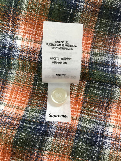 【中古品】【メンズ】 SUPREME シュプリーム 22SS PLAID S/S SHIRT ORANGE チェック柄 ショートスリーブ シャツ 半袖シャツ 開襟シャツ トップス 149-260829-rt-55-tagh サイズ：L カラー：オレンジ 万代Net店