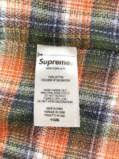 【中古品】【メンズ】 SUPREME シュプリーム 22SS PLAID S/S SHIRT ORANGE チェック柄 ショートスリーブ シャツ 半袖シャツ 開襟シャツ トップス 149-260829-rt-55-tagh サイズ：L カラー：オレンジ 万代Net店
