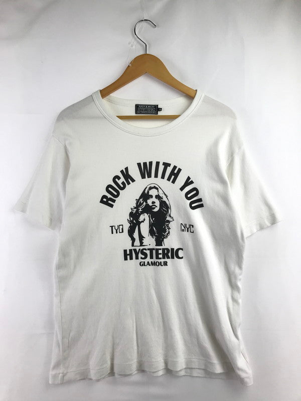 【中古品】【メンズ】 HYSTERIC GLAMOUR ヒステリックグラマー ROCK W YOU TEE WHITE 02241CT23 ロングスリーブ Tシャツ トップス 長袖Tシャツ 140-260813-rt-14-tagh サイズ：XL カラー：ホワイト 万代Net店