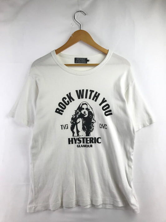 【中古品】【メンズ】 HYSTERIC GLAMOUR ヒステリックグラマー ROCK W YOU TEE WHITE 02241CT23 ロングスリーブ Tシャツ トップス 長袖Tシャツ 140-260813-rt-14-tagh サイズ：XL カラー：ホワイト 万代Net店