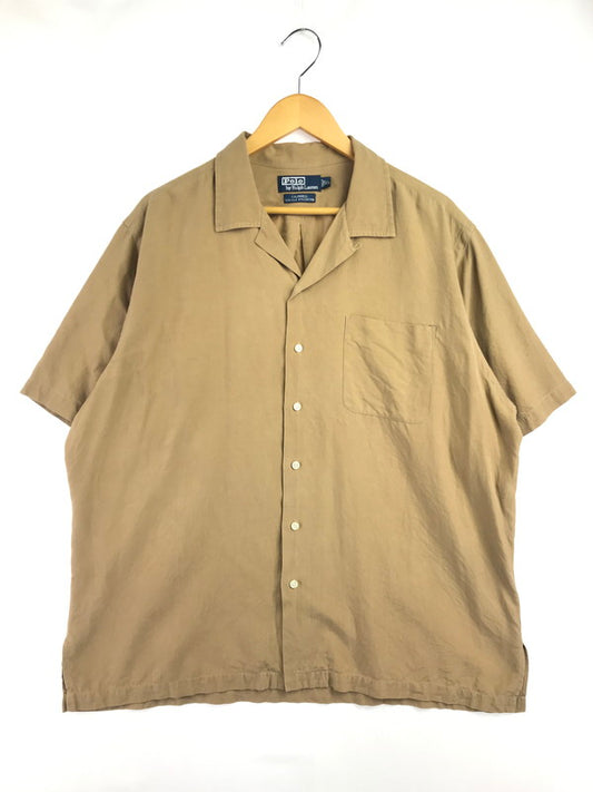 【中古品】【メンズ】 POLO BY RALPH LAUREN ポロバイラルフローレン 90's CALDWELL SILK&COTTON OPEN COLLAR S/S SHIRT 半袖シャツ 開襟シャツ 146-260814-rt-02-tagh サイズ：XL カラー：ベージュ 万代Net店