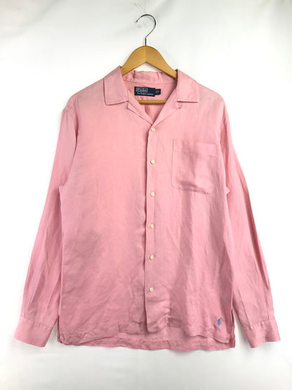 【中古品】【メンズ】 POLO BY RALPH LAUREN ポロバイラルフローレン CALDWELL SILK&LINEN OPEN COLLAR L/S SHIRT ロングスリーブ シャツ トップス 146-260814-rt-04-tagh サイズ：S カラー：ピンク 万代Net店