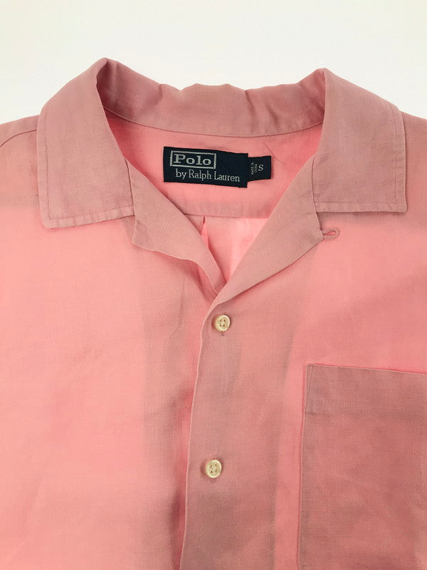 【中古品】【メンズ】 POLO BY RALPH LAUREN ポロバイラルフローレン CALDWELL SILK&LINEN OPEN COLLAR L/S SHIRT ロングスリーブ シャツ トップス 146-260814-rt-04-tagh サイズ：S カラー：ピンク 万代Net店