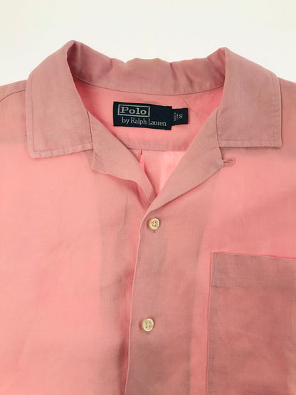 【中古品】【メンズ】 POLO BY RALPH LAUREN ポロバイラルフローレン CALDWELL SILK&LINEN OPEN COLLAR L/S SHIRT ロングスリーブ シャツ トップス 146-260814-rt-04-tagh サイズ：S カラー：ピンク 万代Net店