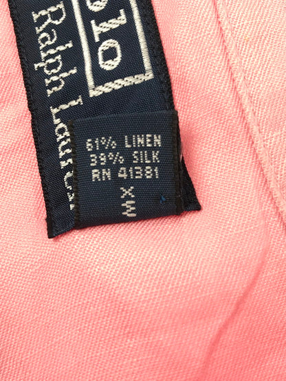 【中古品】【メンズ】 POLO BY RALPH LAUREN ポロバイラルフローレン CALDWELL SILK&LINEN OPEN COLLAR L/S SHIRT ロングスリーブ シャツ トップス 146-260814-rt-04-tagh サイズ：S カラー：ピンク 万代Net店