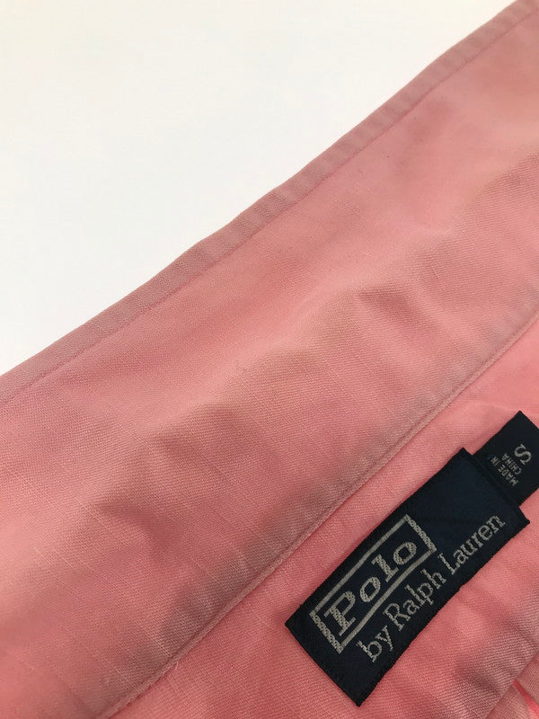 【中古品】【メンズ】 POLO BY RALPH LAUREN ポロバイラルフローレン CALDWELL SILK&LINEN OPEN COLLAR L/S SHIRT ロングスリーブ シャツ トップス 146-260814-rt-04-tagh サイズ：S カラー：ピンク 万代Net店