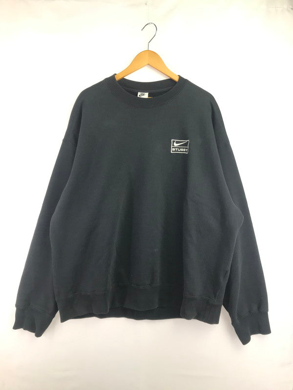 【中古品】【メンズ】 STUSSY ステューシー × NIKE ナイキ WASHED CREW SWEAT クルーネック スウェット トレーナー 142-260814-rt-06-tagh サイズ：XL カラー：ブラック 万代Net店