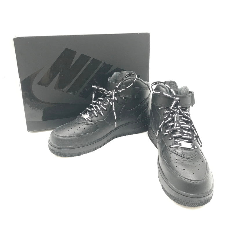【中古品】【メンズ】 NIKE ナイキ × SUPREME シュプリーム AIR FORCE 1 MID BLACK FZ8784-001 エア フォース 1 ミッド スニーカー 靴 160-260816-rt-01-tagh サイズ：27cm US9 カラー：ブラック 万代Net店