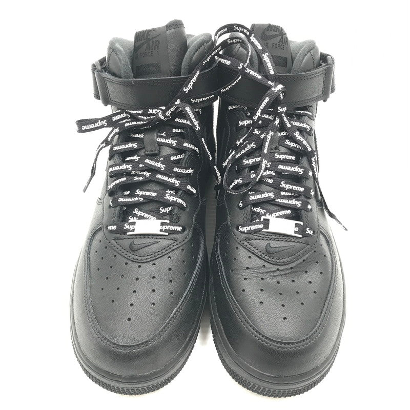 【中古品】【メンズ】 NIKE ナイキ × SUPREME シュプリーム AIR FORCE 1 MID BLACK FZ8784-001 エア フォース 1 ミッド スニーカー 靴 160-260816-rt-01-tagh サイズ：27cm US9 カラー：ブラック 万代Net店
