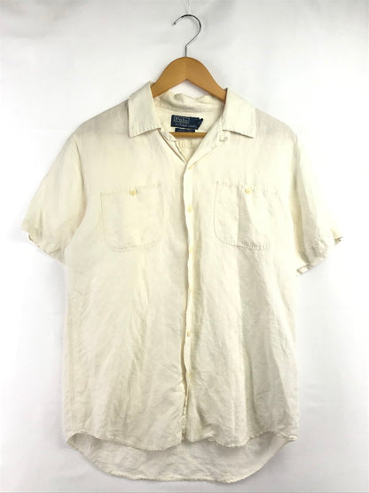 【中古品】【メンズ】 POLO BY RALPH LAUREN ポロバイラルフローレン 90's BEACH CAMP LINEN&SILK S/S OPEN COLLAR SHIRT HS-RL-CM3886 146-260814-rt-01-tagh サイズ：M カラー：ホワイト 万代Net店
