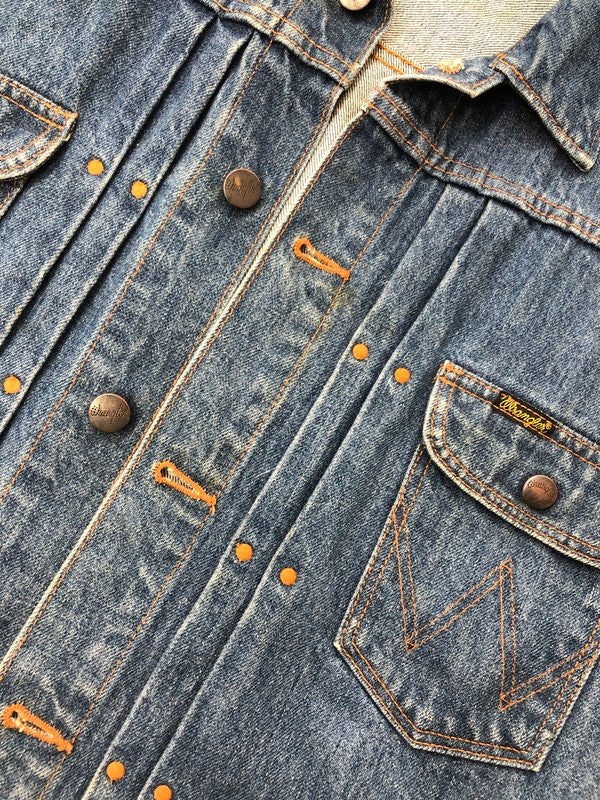 【中古品】【メンズ】 WRANGLER ラングラー DENIM JACKET M4757 90S 11MJ復刻 デニム ジャケット ジージャン ライトアウター 146-260815-rt-14-tagh サイズ：LARGE カラー：インディゴ 万代Net店