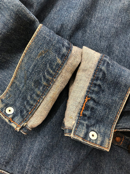 【中古品】【メンズ】 WRANGLER ラングラー DENIM JACKET M4757 90S 11MJ復刻 デニム ジャケット ジージャン ライトアウター 146-260815-rt-14-tagh サイズ：LARGE カラー：インディゴ 万代Net店