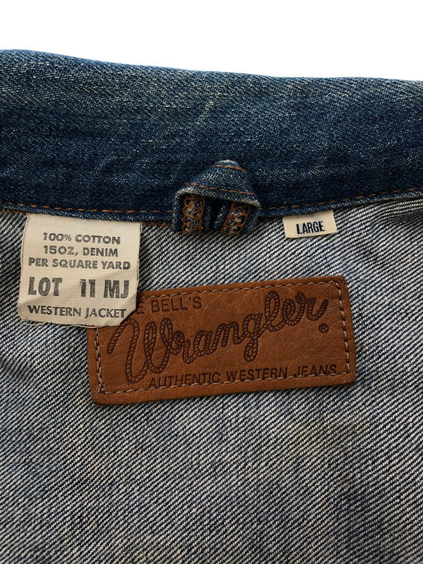 【中古品】【メンズ】 WRANGLER ラングラー DENIM JACKET M4757 90S 11MJ復刻 デニム ジャケット ジージャン ライトアウター 146-260815-rt-14-tagh サイズ：LARGE カラー：インディゴ 万代Net店