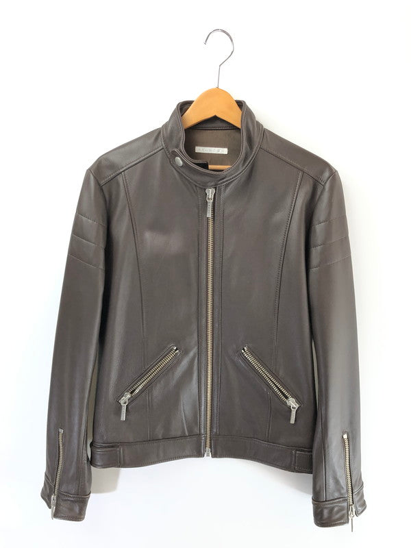 【現状渡し品】【メンズ】 RED MOON レッド ムーン COW LEATHER SINGLE RIDERS JACKET カウ レザー シングル ライダース ジャケット アウター 145-260815-rt-17-tagh サイズ：40 カラー：ブラウン 万代Net店
