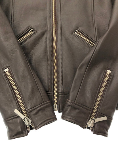 【現状渡し品】【メンズ】 RED MOON レッド ムーン COW LEATHER SINGLE RIDERS JACKET カウ レザー シングル ライダース ジャケット アウター 145-260815-rt-17-tagh サイズ：40 カラー：ブラウン 万代Net店