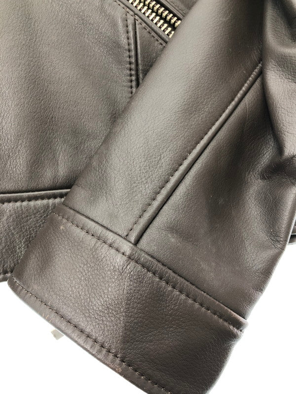 【現状渡し品】【メンズ】 RED MOON レッド ムーン COW LEATHER SINGLE RIDERS JACKET カウ レザー シングル ライダース ジャケット アウター 145-260815-rt-17-tagh サイズ：40 カラー：ブラウン 万代Net店