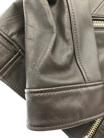 【現状渡し品】【メンズ】 RED MOON レッド ムーン COW LEATHER SINGLE RIDERS JACKET カウ レザー シングル ライダース ジャケット アウター 145-260815-rt-17-tagh サイズ：40 カラー：ブラウン 万代Net店