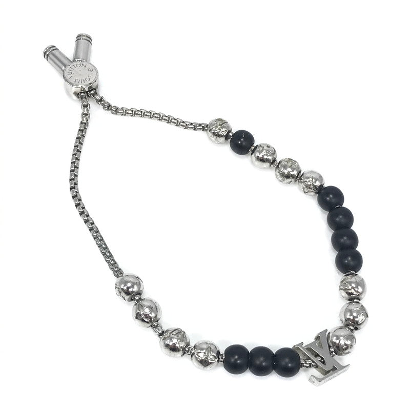 【中古品】【メンズ】 LOUIS VUITTON ルイ・ヴィトン MONOGRAM BEADS BRACELET M00512 モノグラム ビーズ ブレスレット アクセサリー 179-260818-rt-26-tag カラー：シルバー/ブラック 万代Net店