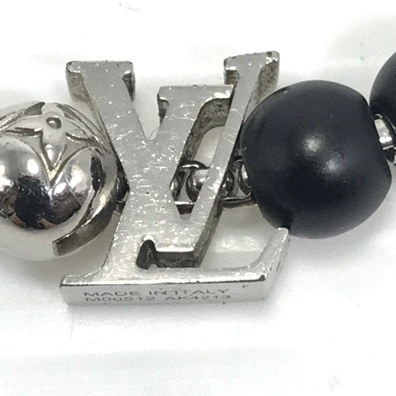 【中古品】【メンズ】 LOUIS VUITTON ルイ・ヴィトン MONOGRAM BEADS BRACELET M00512 モノグラム ビーズ ブレスレット アクセサリー 179-260818-rt-26-tag カラー：シルバー/ブラック 万代Net店