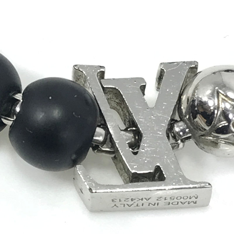 【中古品】【メンズ】 LOUIS VUITTON ルイ・ヴィトン MONOGRAM BEADS BRACELET M00512 モノグラム ビーズ ブレスレット アクセサリー 179-260818-rt-26-tag カラー：シルバー/ブラック 万代Net店