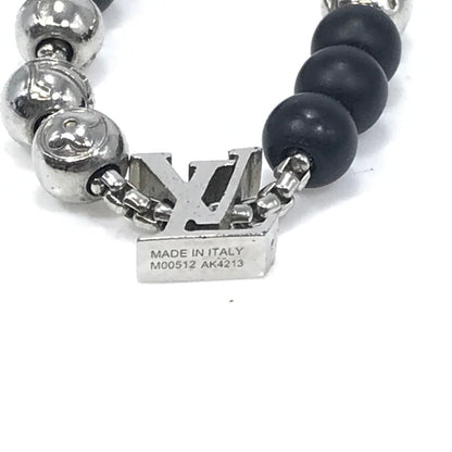 【中古品】【メンズ】 LOUIS VUITTON ルイ・ヴィトン MONOGRAM BEADS BRACELET M00512 モノグラム ビーズ ブレスレット アクセサリー 179-260818-rt-26-tag カラー：シルバー/ブラック 万代Net店