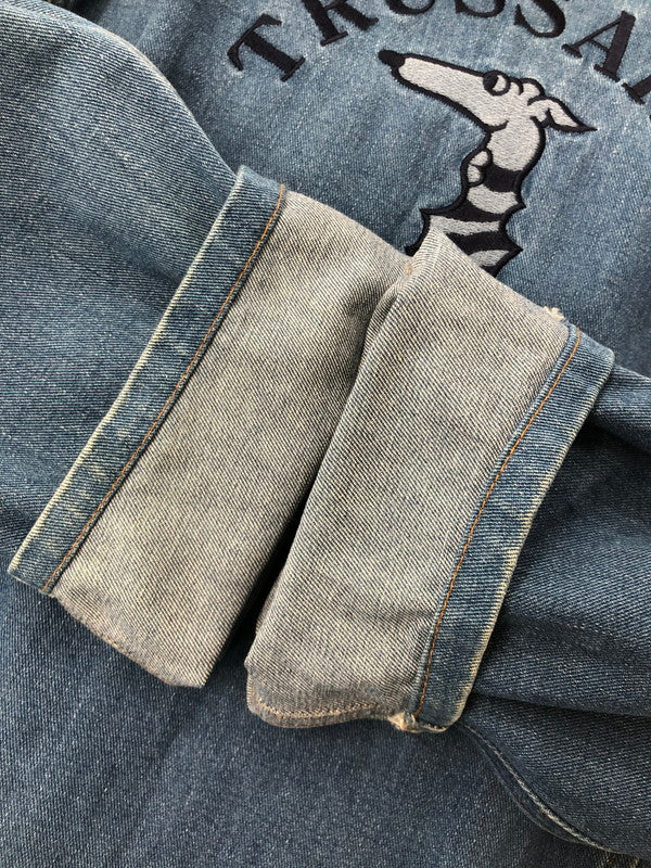 【中古品】【メンズ】 TRUSSARDI JEANS トラサルディ ジーンズ DENIM RIDERS JACKET デニム ライダース ジャケット ライトアウター 146-260815-rt-15-tagh サイズ：48 カラー：インディゴ 万代Net店