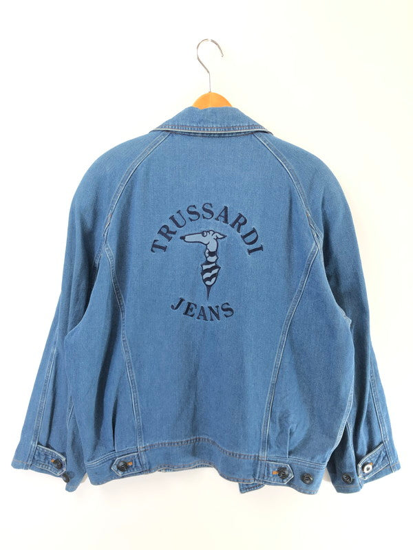 【中古品】【メンズ】 TRUSSARDI JEANS トラサルディ ジーンズ DENIM RIDERS JACKET デニム ライダース ジャケット ライトアウター 146-260815-rt-15-tagh サイズ：48 カラー：インディゴ 万代Net店