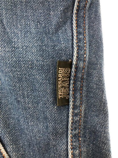 【中古品】【メンズ】 TRUSSARDI JEANS トラサルディ ジーンズ DENIM RIDERS JACKET デニム ライダース ジャケット ライトアウター 146-260815-rt-15-tagh サイズ：48 カラー：インディゴ 万代Net店