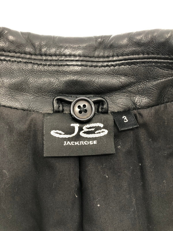 【現状渡し品】【メンズ】 JACK ROSE ジャック ローズ SHEEP SKIN RIDERS 273502 シープ スキン ライダース ライトアウター 147-260815-rt-18-tagh サイズ：3 カラー：ブラック 万代Net店