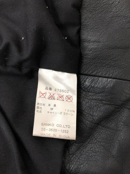 【現状渡し品】【メンズ】 JACK ROSE ジャック ローズ SHEEP SKIN RIDERS 273502 シープ スキン ライダース ライトアウター 147-260815-rt-18-tagh サイズ：3 カラー：ブラック 万代Net店