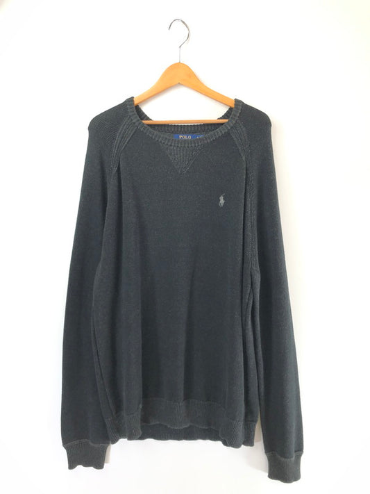 【中古品】【メンズ】 POLO RALPH LAUREN ポロ・ラルフローレン KNIT SWEATER BLACK 前V ニット セーター トップス 147-260815-rt-11-tagh サイズ：XL カラー：ブラック 万代Net店